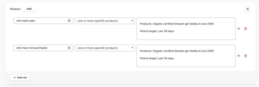 Customer segment conditions in BeyondCart