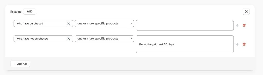 Product-interest filters for customer segmentation