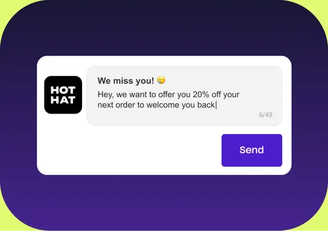 Example of a customer win-back push notification