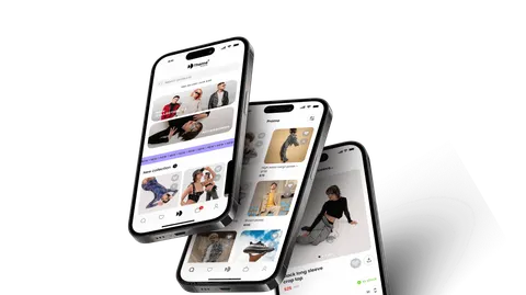Fashion shopping apps displayed on mobile phones