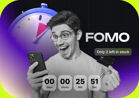 Countdown timer and stock alert illustrating shopping urgency