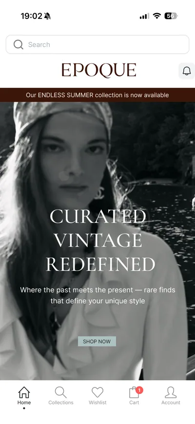 Époque Couture app — An editorial first impression