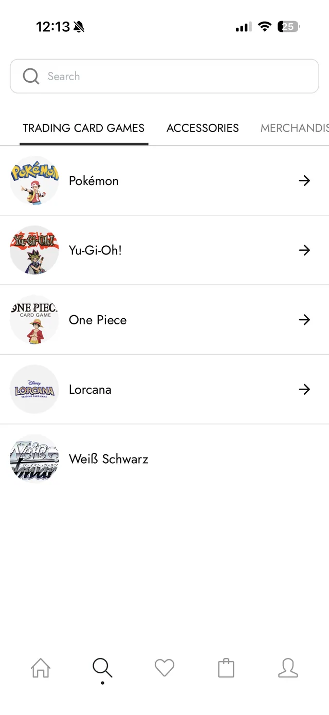 God of Cards mobile app - Navigation that respects the hobby