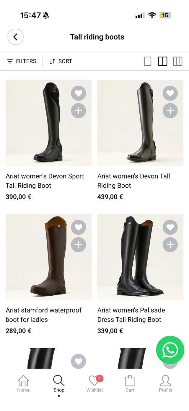 HorseWorldEU mobile app - Compare the right products