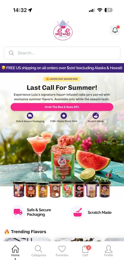 Lulu Liquor Cakes mobile shopping app