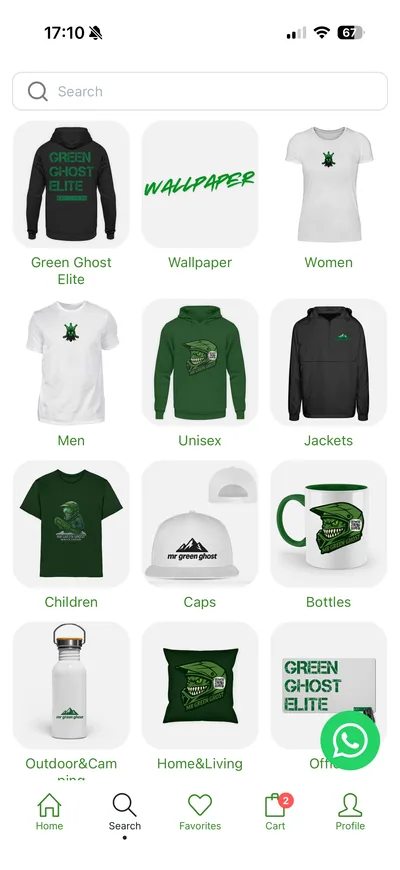 Mr Green Ghost app — Different products, one navigation system