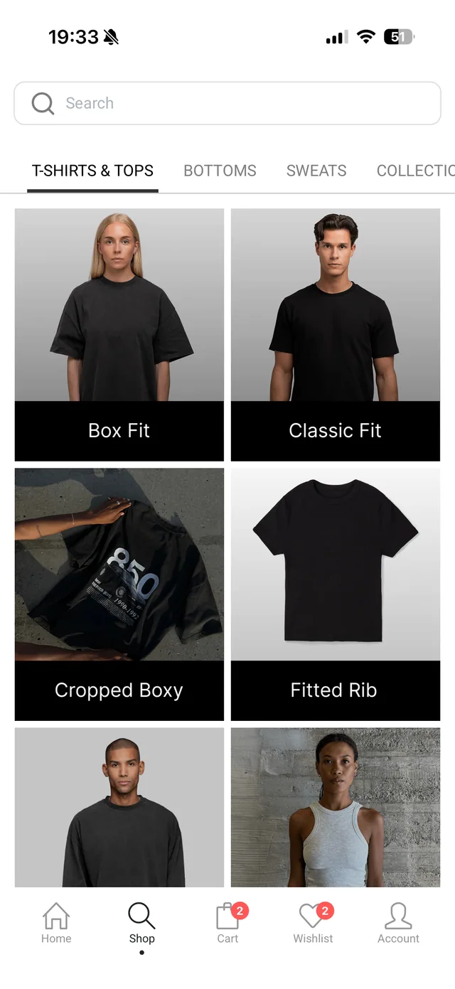 VULKAN Executive mobile app - Fits and categories made clear