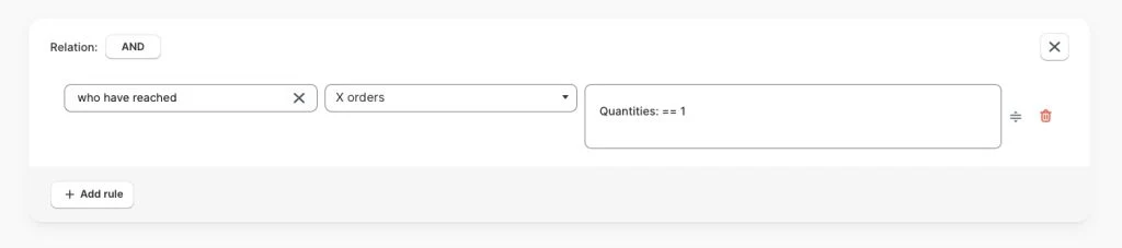 Order and customer attribute filters